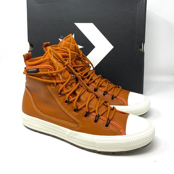 Converse CTAS High Top Sepia Egret Leather Sneaker Boot Men’s Brown 168862C - Picture 5 of 10